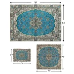 خرید ست سه تکه سجاده و جانماز ترمه زربافت همادیس طرح افشار سرمهای با مشخصات ابعاد